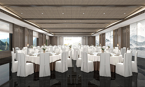 New Chinese Banquet Hall Report Hall 3d model