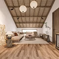 Hotel Guest Room With Sloped Wooden Ceiling Mountain View Windows King Bed And Natural Light