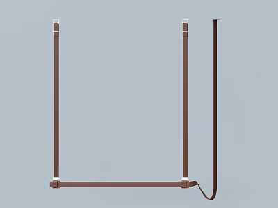 Modern Minimalist Chandelier With Vertical Horizontal Metal Bars And Simple Structure 3d model