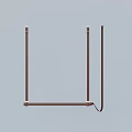 Modern Minimalist Chandelier With Vertical Horizontal Metal Bars And Simple Structure