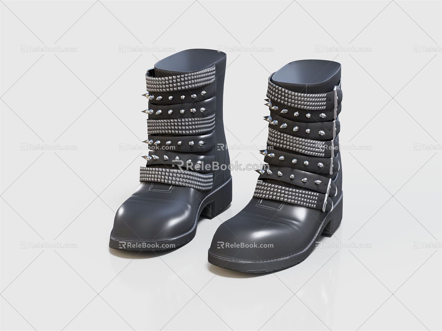 Modern Boots Medium Boots 3d model