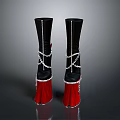 Stylish Black Red Boots With Chain And Tassel Details For Daily Use