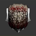 Game and Movie Character 3D Head Model with Red and Black Stylish Hairstyle