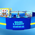 Interactive Leisure Lagoon Inflatable Circular Zone With Table And Beer Drinks
