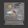 Silver Metal Drawer Cabinet With Multiple Stacked Drawers And Labeled Stickers
