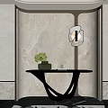 Modern Entryway Hallway Design With Marble Walls Stylish Console Table Green Plants And Wall Lamp