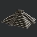 Ancient Pyramid Architecture With Stepped Stone Layers And Top Temple Structure 3d model