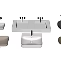 Modern wash basin simple table basin combination 3d model