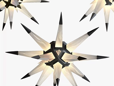Modern Decorative Star Shaped Ceiling Light With White Black Spiky Design And Soft Illumination 3d model