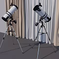 Two White Telescope Playground Equipment With Black Parts And Tripods