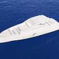 Sleek White Modern Yacht With Open Deck Sailing On Blue Calm Ocean