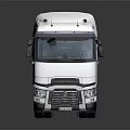 Functional White Semi Truck Cab With Front Grille And Wheels Design 3d model