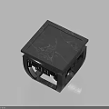 Other Black Square Shaped Object Featuring Marble Texture Top Surface And Hollow Base Design 3d model