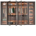 Modern Wardrobe Design With Glass Doors Hanging Rods Drawers And Interior Storage