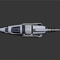 Futuristic Sci Fi Weapon Design With Metallic Structure And Blue Light Elements