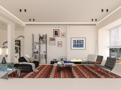 Modern Memphis Living Room 3d model