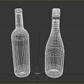 Elegant Wine Bottles And Glasses With Red Gold Caps And Decorative Labels
