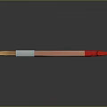 Practical Household Brush With Red Handle Wooden Grip And Brown Bristles