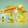 Vita Lemon Tea Yellow Exhibition Booth With Product Display And Brand Design Elements