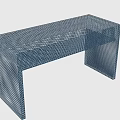 Blue Mesh Outdoor Table With Modern Minimalist Sturdy Structure Design