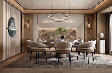 New Chinese Restaurant Room 3d model