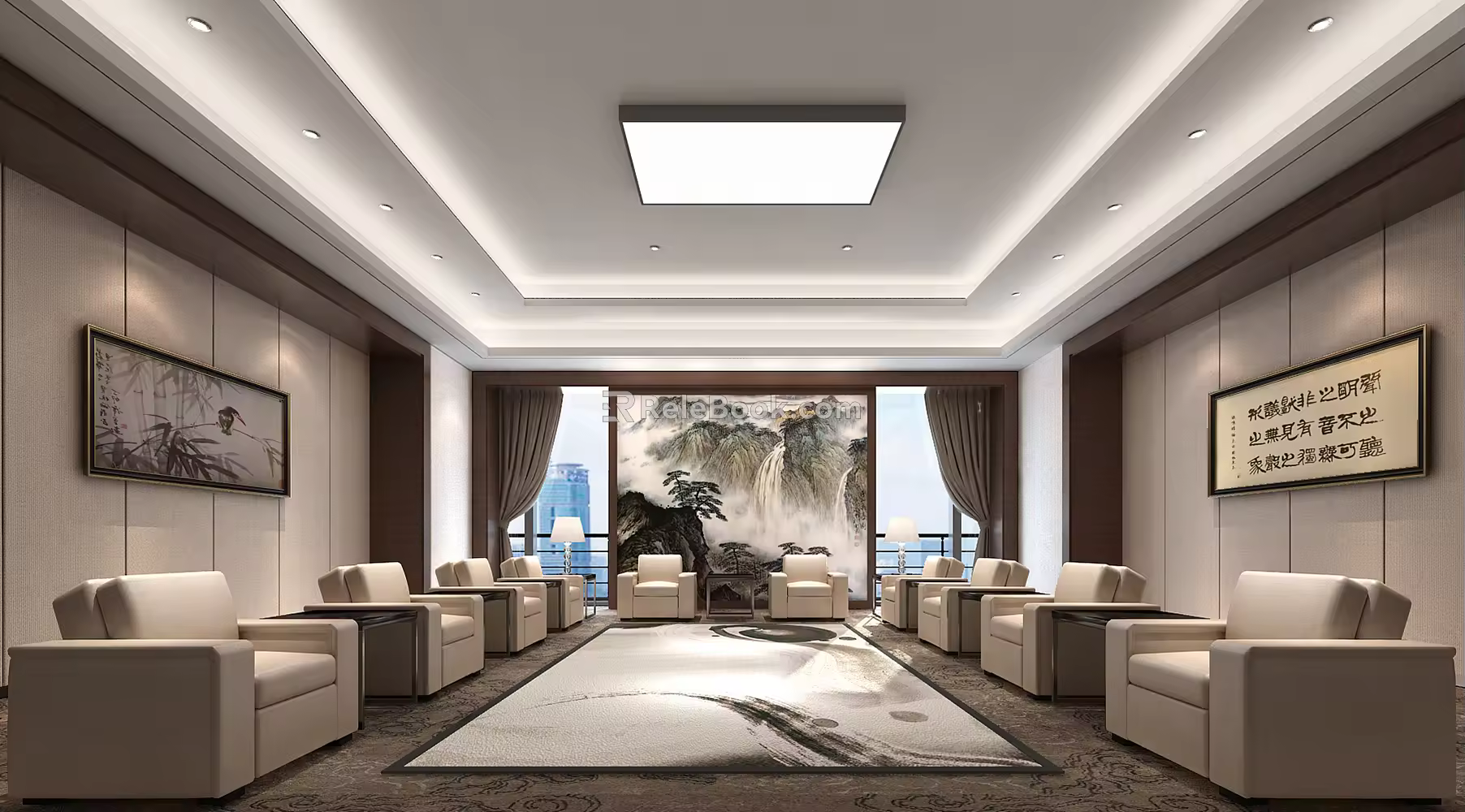 New Chinese Reception Room 3d model