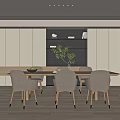 Restaurant table and chair combination 3d model