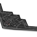 Black Stealth Fighter Jet With Flying Wing Design And Detailed Aerodynamic Silhouette