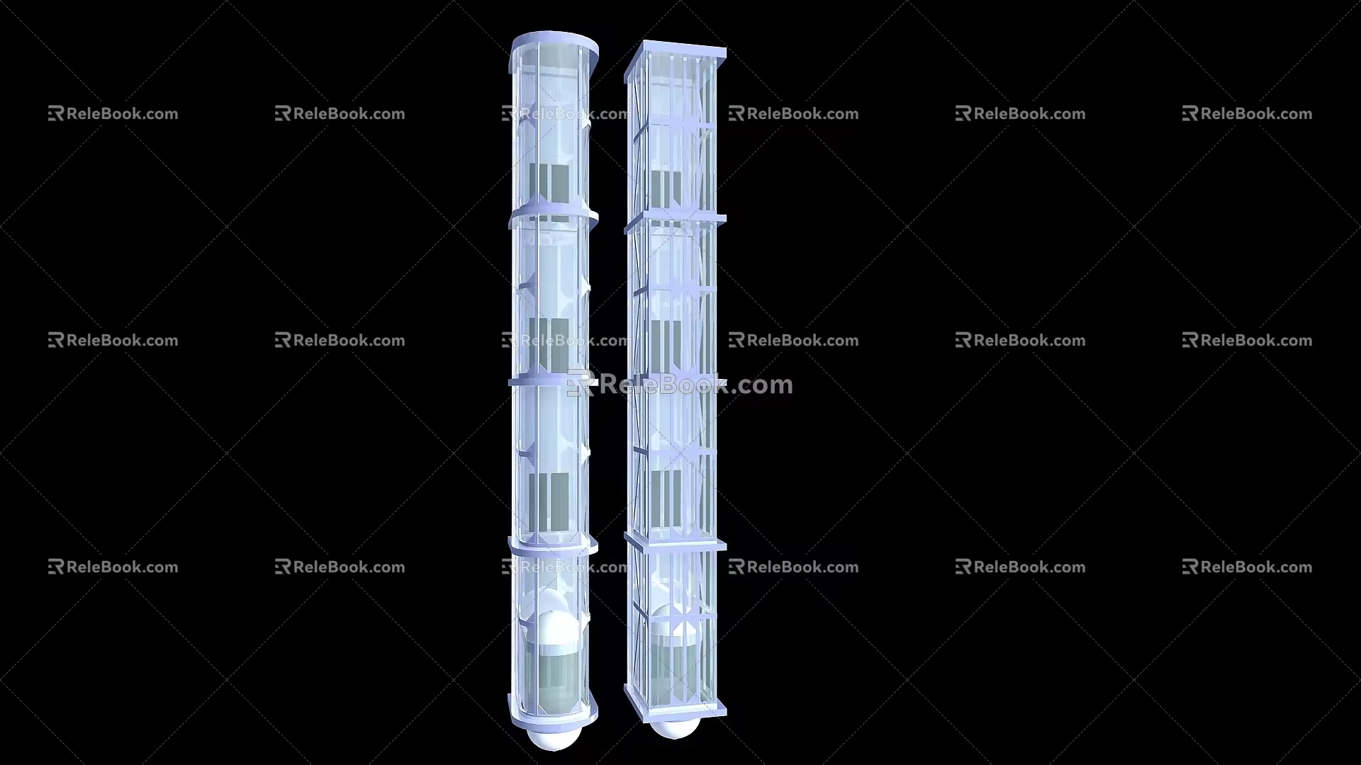 Modern sightseeing elevator sightseeing elevator with animation 3d model