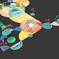 Vibrant Children's Play Area Featuring Slides Swings And Interactive Play Equipment