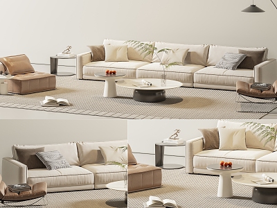 Modern sofa coffee table combination model