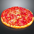 Delicious Round Pizza With Golden Crust Melted Cheese And Rich Tomato Sauce Topping