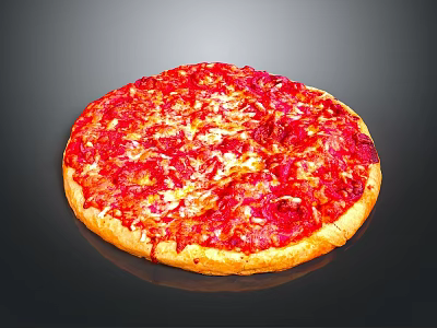 Delicious Round Pizza With Golden Crust Melted Cheese And Rich Tomato Sauce Topping 3d model