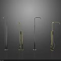 Modern Floor Standing Faucets With Different Metallic Designs And Structures 3d model