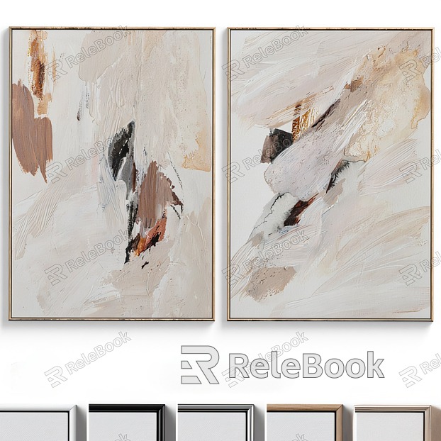 cream wind abstract painting model