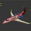 3D Rendered Private Jet With White Body Orange Blue Accents And Visible Wings Tail