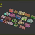 Colorful Miniature House Models With Various Styles And Diverse Roof Colors