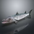 Silver Black Decorative Fish Model With Open Mouth Sharp Teeth Home Decoration Ornament