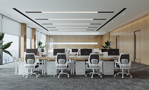 Modern public office area 3d model