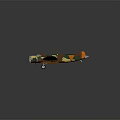 Camouflage Passenger Plane Model With Twin Propellers Green Brown Yellow Paint And Orange Wing Triangles