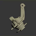 Sturdy Metal Household Component With Mounting Holes And Cylindrical Base Design