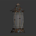 Vintage Rusted Copper Lantern With Gray Shade And Handle Design Details