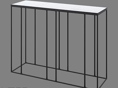Modern Minimalist Dining Table With Black Metal Frame And White Tabletop Design 3d model