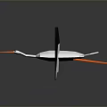 Origami Stork Flying with Black and White Wings and Orange Beak on Dark Background