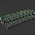 Modern Industrial Mechanical Component With Metallic Glossy Panels And Structural Sections