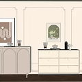 Cream Style Sideboard 3d model