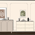 Cream Style Sideboard 3d model