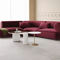 Modern Curved Sofa Multi-person Sofa Coffee Table Fabric Sofa 3d model