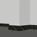 Lines in Modern Interior Corner Baseboard with Elegant Marble Texture and Black White