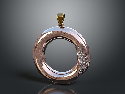 Modern pendant gemstone pendant diamond pendant 3d model